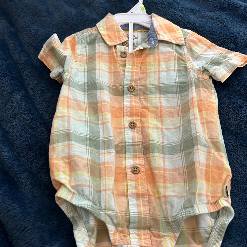 OshKosh B'gosh Plaid Bodysuit - Orange and Green